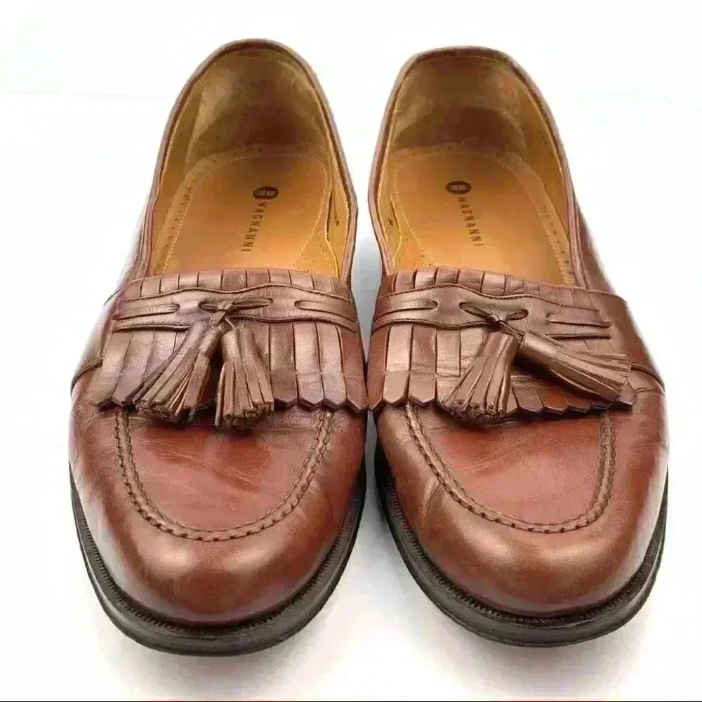 Magnanni mens loafers size 12 cognac brown leather